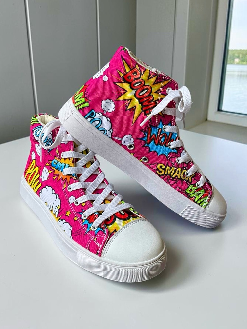 Tokyo Bubblegum Super Wham! Pop-Art High Top Laceup Sneakers